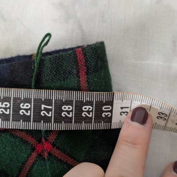 87 Vintage High waisted stripe skirt wool and polyester - Picture 11 of 11